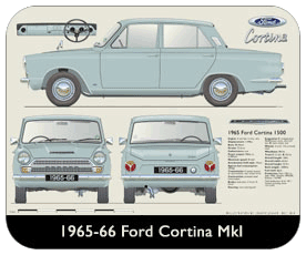 Ford Cortina MkI 4Dr 1965-66 Place Mat, Small